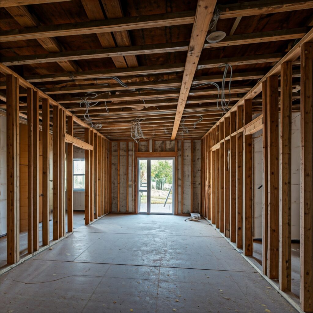 Image of inside of house that has been prepared to be flipped to turn into a rental in LA. 