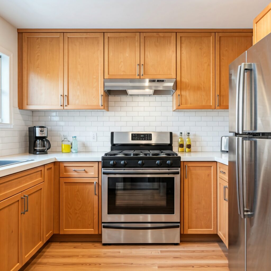 A practical kitchen with counter space is important when remodeling a kitchen in a rental property in Los Angeles. 